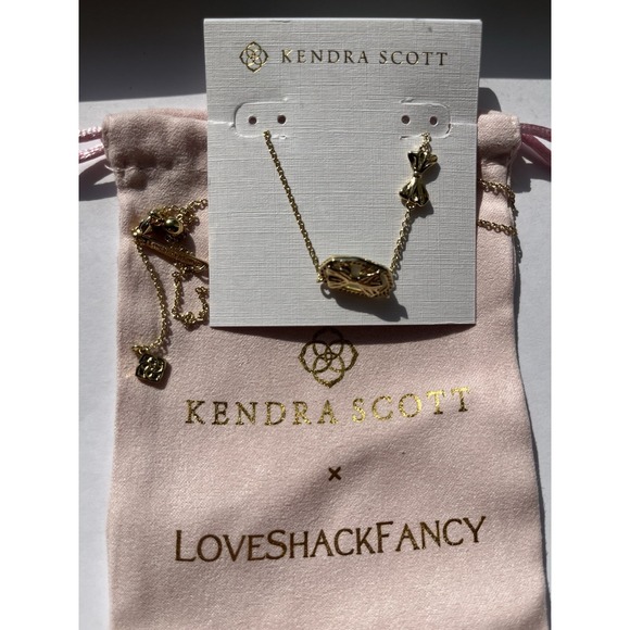 🩵Kendra Scott X Love Shack Fancy Elisa Blue Blooming Heirloom Necklace New 🎀 - Picture 6 of 11